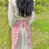Classic American Style Sleeveless Kitchen Apron With Fish Tail Gingham Design For Beauty Salon And Cafe Use