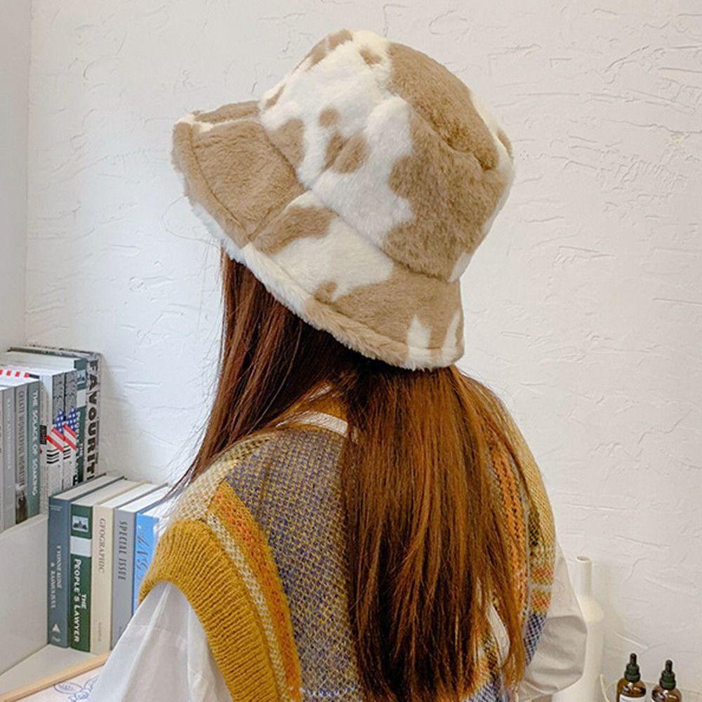 Cow Stripe Bucket Hat Soft Sun Cap Outdoor Panama Hat  Men Women