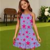 Children's Summer Casual Fashion Round Neck Solid Color Sleeveless Dress