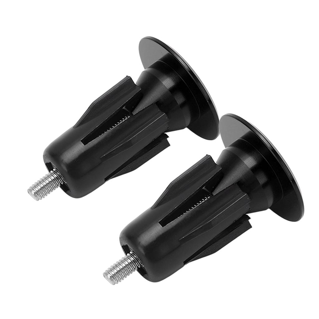 2pcs Bicycle Handlebar Plugs Aluminum Alloy Wearable Universal Mountain Bike Grip End PlugsBlack