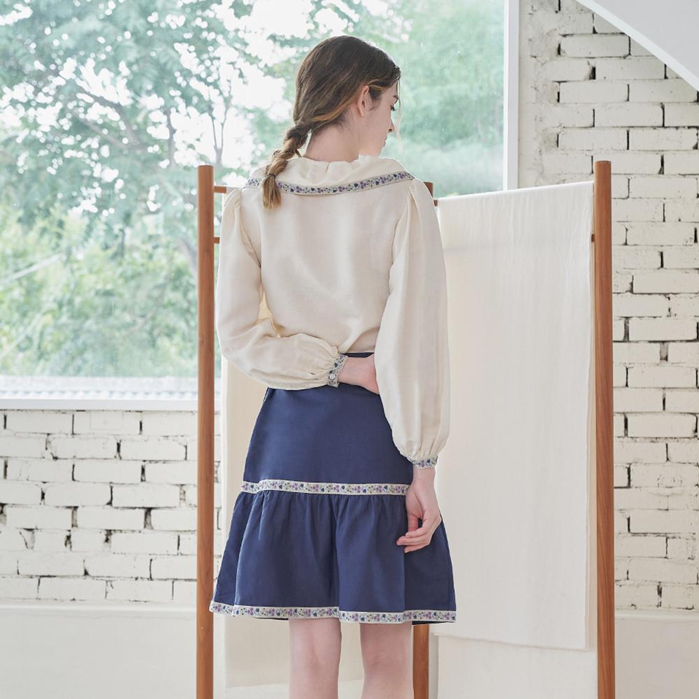 Jeiol Elena Linen Blend Mini Skirt