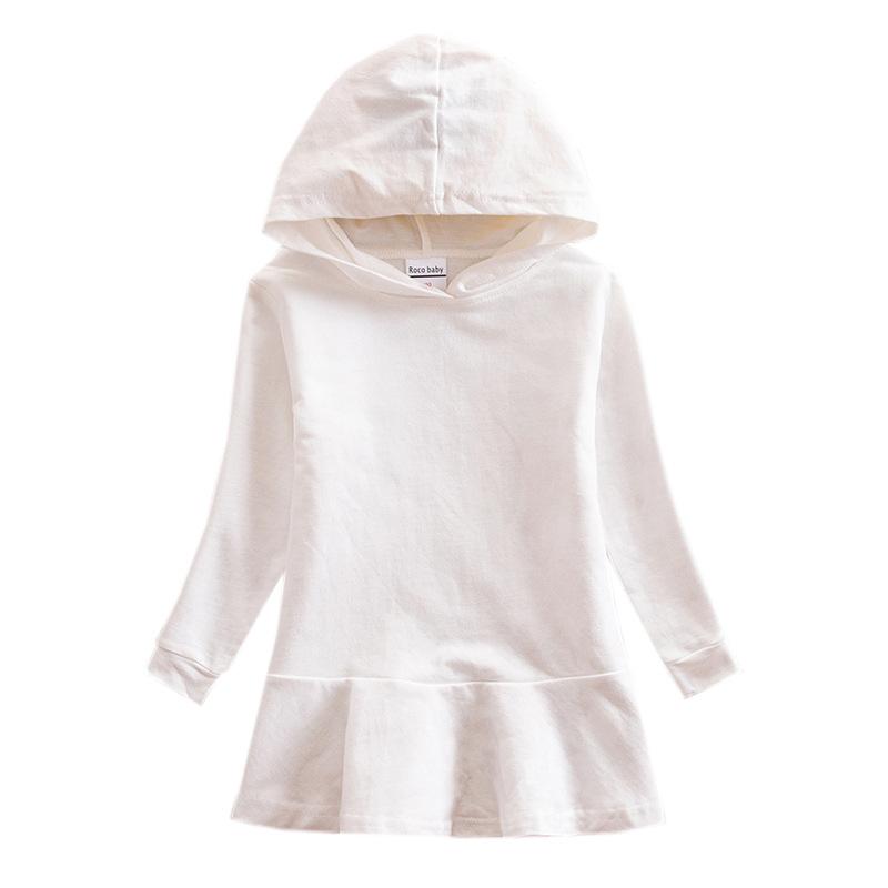 Spring Autumn Lotus Leaf Edge Cartoon Rainbow Girls' Dress Cotton Children's Long Sleeve Hoodie Hundred Fold Princess Dress