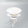 White Ceramic Basin, Bouncing Faucet, Hand Washing Basin, Push-button Ceramic Top Cover, Water Leakage Stopper, Ceramic Basin