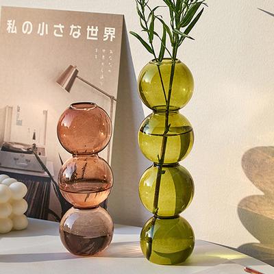 Living Room Glass Vase Creativity Hydroponic Table Vase Dining Room Flower Arrangement Simulation Flower Plant Decor Container