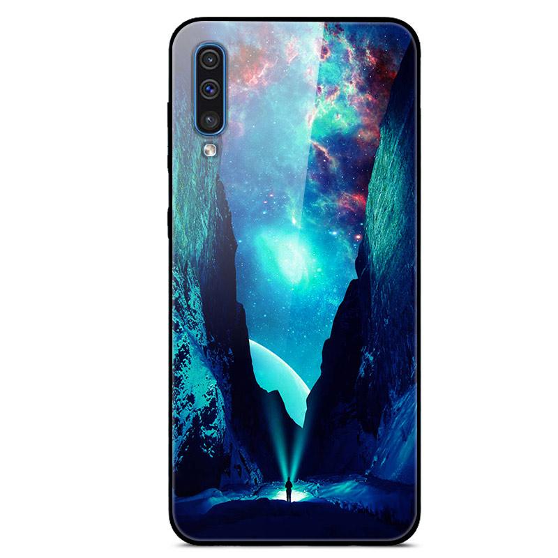 For Samsung A50 Case A51 Tempered Glass Planet Space Cover Glass Back Case for Samsung Galaxy A50S A51 A50 A 50 Fundas Coque