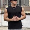 Musgneer Men's Sleeveless Tank Top for Training, Sports, Running, and Strength Training, Quick-Drying, Stretchy, Gym Wear, Stylish, Gray, Size XL