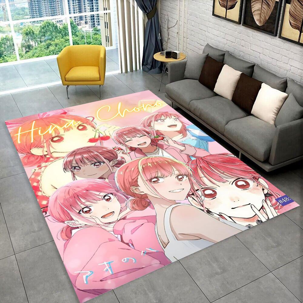 3D Cartoon Blue Box Ao No Hako Love Anime Hina Carpet Rug for Home Living Room Bedroom Sofa Doormat Decor,kid Non-slip Floor Mat