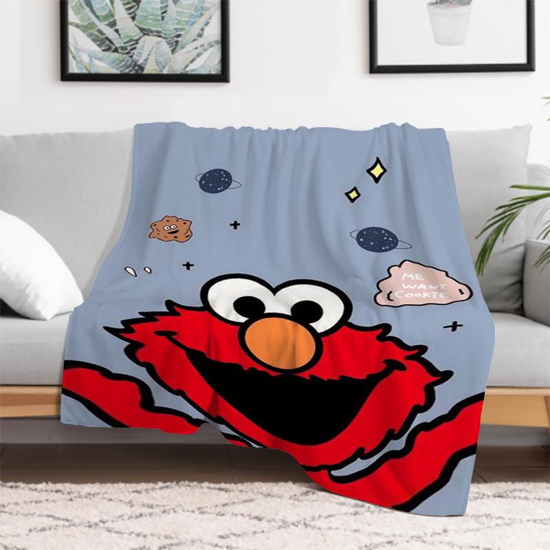 Kid's Blanket Cute Cartoon S-Sesame S-Street Fluffy Soft Blankets for Decorative Sofa Furry Winter Warm Throw & Throws Bed Anime