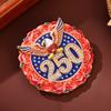 Elegant American 250Th Year Badge Independence Celebration Brooch Polished Zinc Alloy Chest Pin For Formal Wear