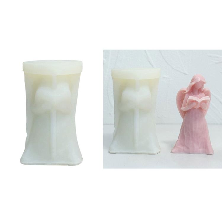 Little Girl Candle Mould Guardian Holds Book Castings Silicone Molds Resin Molds