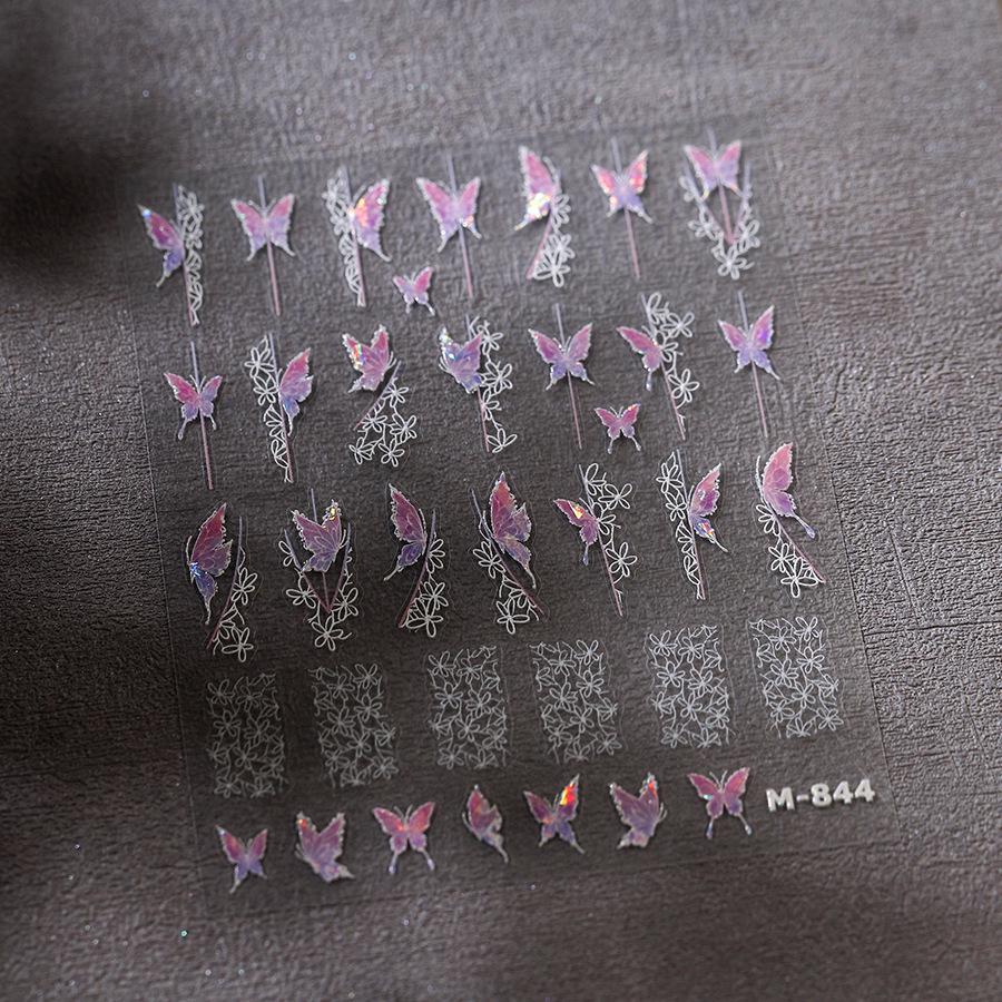 

TENSOR M-844 Вспышка Блеска Ледяной Прозрачный Наклейки для Ногтей Бабочки - Серия Горячего Тиснения