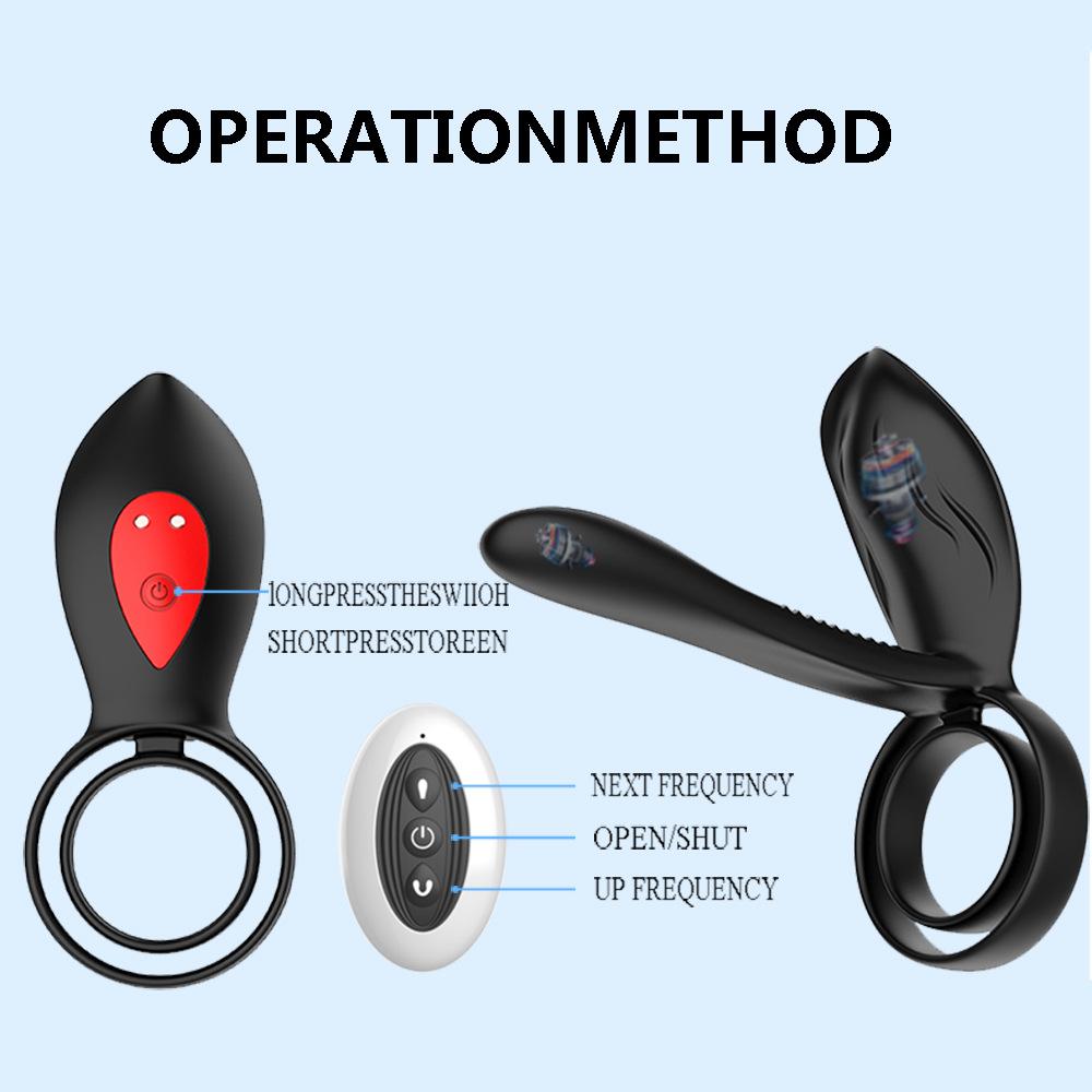 Penis Ring Vibrator for menn Forsinket utløsning med dobbel Cock Ring Vagina Klitoral Stimulator Vibrator for par Voksen sexleketøy