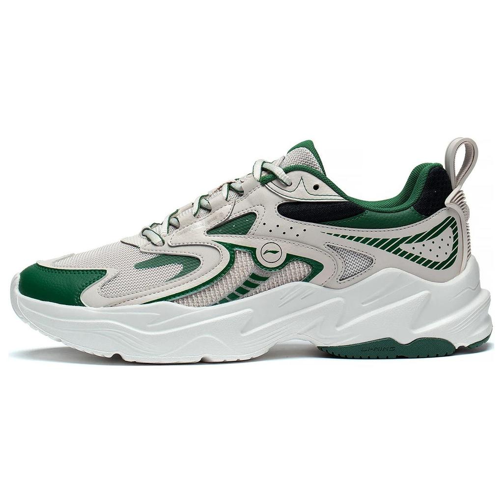New LiNing Meteor Cushioning Anti Slip And Wear Resistant Low Top Running Shoes Oat Gray Spruce Green ARXT009-3