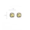 Fashion Minimalist Geometric Square Citrine Stud Earrings for Women