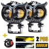 Motorcycles Led Headlight Spotlight Car Dual Color Owl Fog Light for Car Scooter Auxiliary Lamp Motorcycle Accessories Lights
