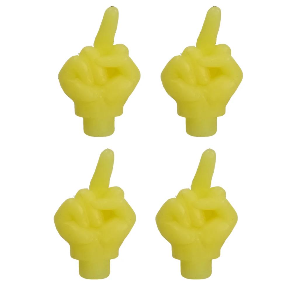 Middle Finger Tire Valve Cap Car Motorcycle Styling Decor Wheel Nozzle Dustproof Waterproof Tyre Valve Stem Caps Accessories