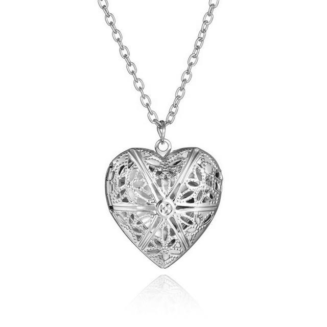 Collier chaîne d'amour en forme de cœur de pêche doux gravé pour femme, pendentif d'ouverture et de fermeture en forme de cœur, boîte Photo, cadeau