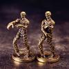Vintage Brass Zombie Statue Horror Skull Mage Ghost Sculpture Death Reaper Figurine Prank Decoration Desktop Ornament Home Decor