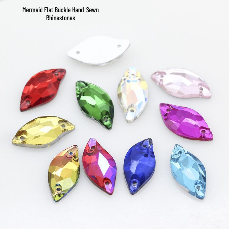 28-Piece Set: 10x20 Flat Bottom Hand-Sewn Crystal Mermaid Dress Drills for DIY Wedding & Evening Dress Decoration