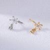 1pc L-Shaped Nose Ring Piercing - Stainless Steel Hypoallergenic 5-Petal Flower Pendant, French Nose Stud for Women