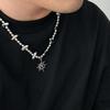 Simple Mens Silver Necklace Sun Beaded Necklace Men Cool Stars Pendant Necklace  Streetwear