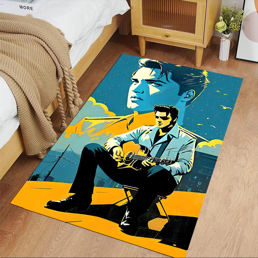 Elvis Presley Floor Mat Suitable for Hallway Balcony Dormitory Study Room Antislip Carpet Anime Office Decor Perfect Gift for Women/Men
