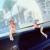 Cartoon Car Phone Holder Bikini Beach Girl Rearview Mirror Sexy Ornament Car Dashboard Decoration Anime Car Accessories Interior