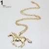 Women's Luxury Running Horse Pendant Long Sweater Chain Necklace Fashion Jewelry