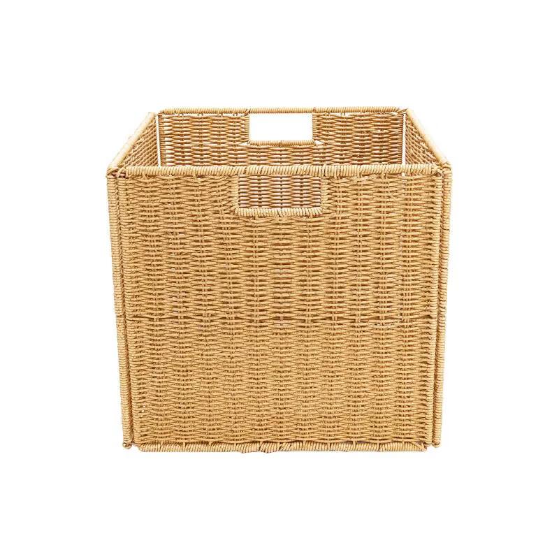 RuHan Blumiger Faltbarer Aufbewahrungskorb aus Kunst rattan