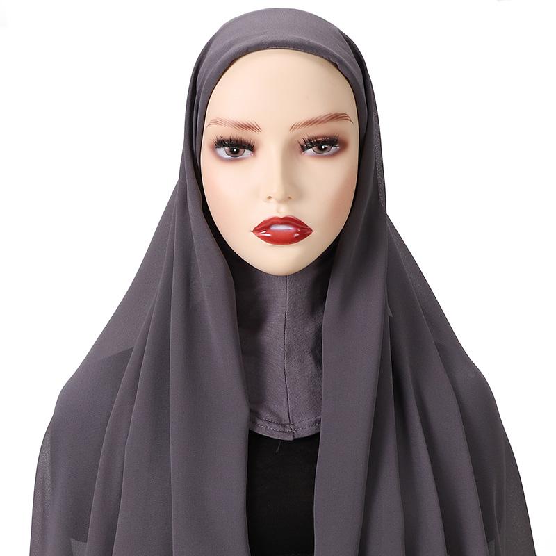 Full Cover Inner Muslim Chiffon Hijab Instant Scarf Islamic Cap Head Wear Caps Underscarf Bone Bonnet Headcover