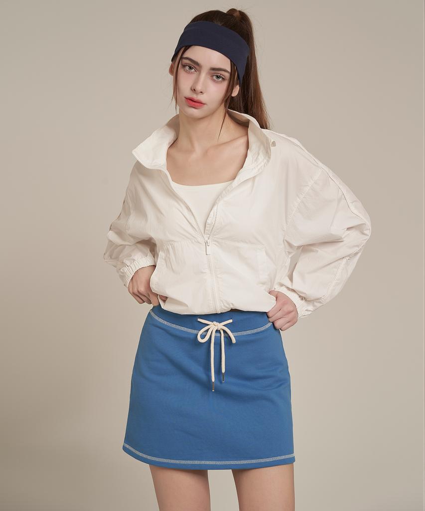 Iteoneolmomeonteu Twin Stitch Mini Skirt _ Blue