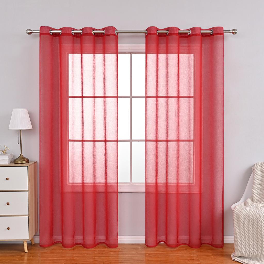 Solid Color Full Dolly Window Screen Semi-Blackout Curtains, Meike Multi-Finished Curtains