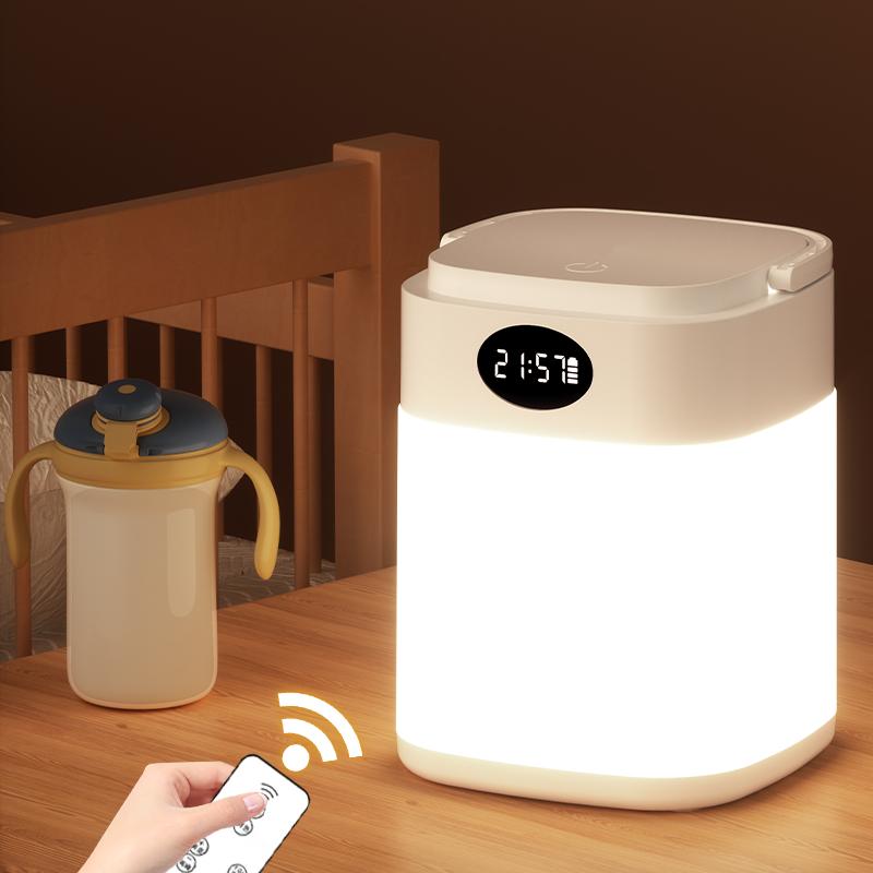 USB Chargeable Eye-Caring Remote Control Dimmable LED Bedside Table Lamp with ABS & Plastic Construction