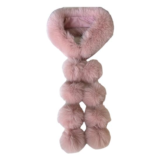 Faux Fur Scarf with Magnetic Closure Solid Color Soft Plush Design Scarf Wrap Windproof