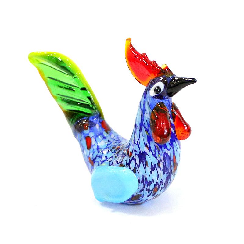 Tacchino in Vetro di Murano Statuetta Pollo Carino Ornamento per Casa Scrivania Stanza Interna Decorazione Collezione Regalo Festivo Capodanno Natale