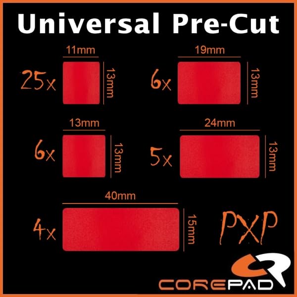 Corepad PXP Grips Universal Pre-Cut Keyboard & Mouse Grip Tape (Red)