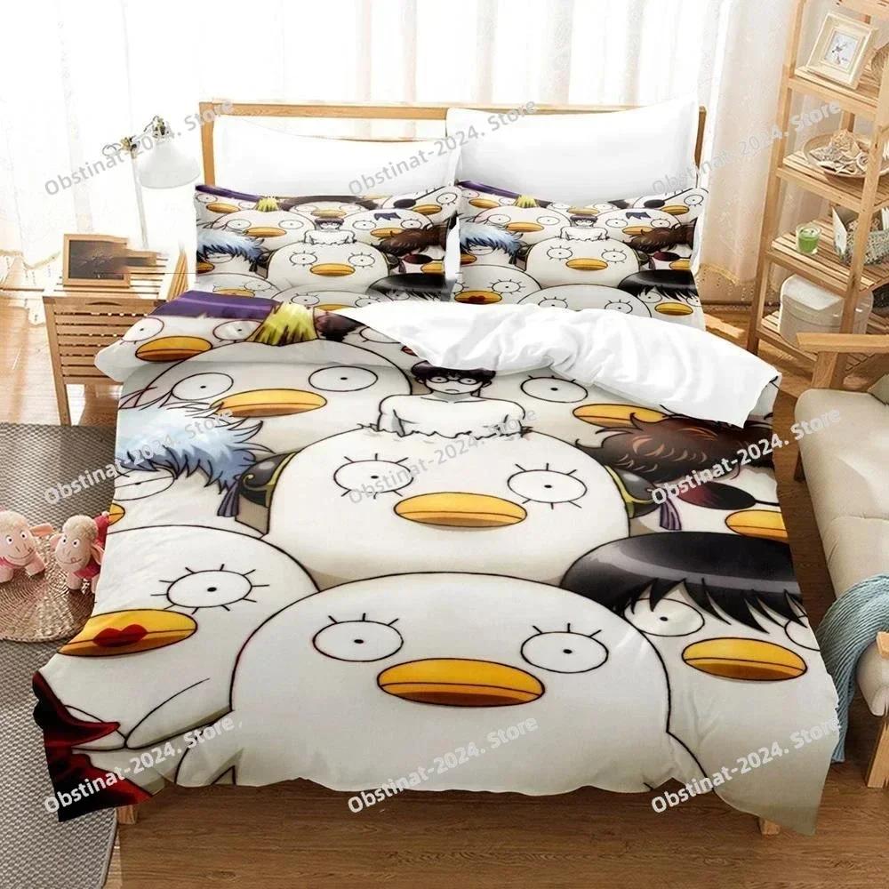 3D Printed Gintama Bedding Set Anime Gintoki Sakata Printed Bed Set Duvet Cover Pillowcase Bed Linen Sheet Quilt Cover Full Size