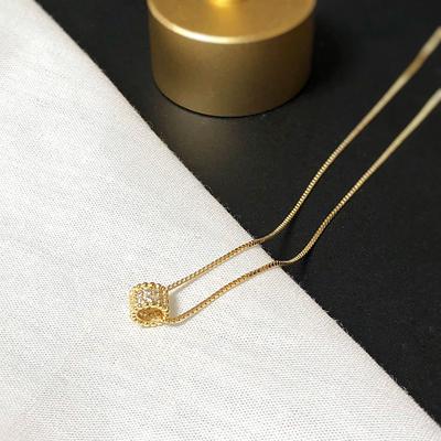 Korean Girlish Temperament Shiny Cylindrical Necklace Necklace Women's Style