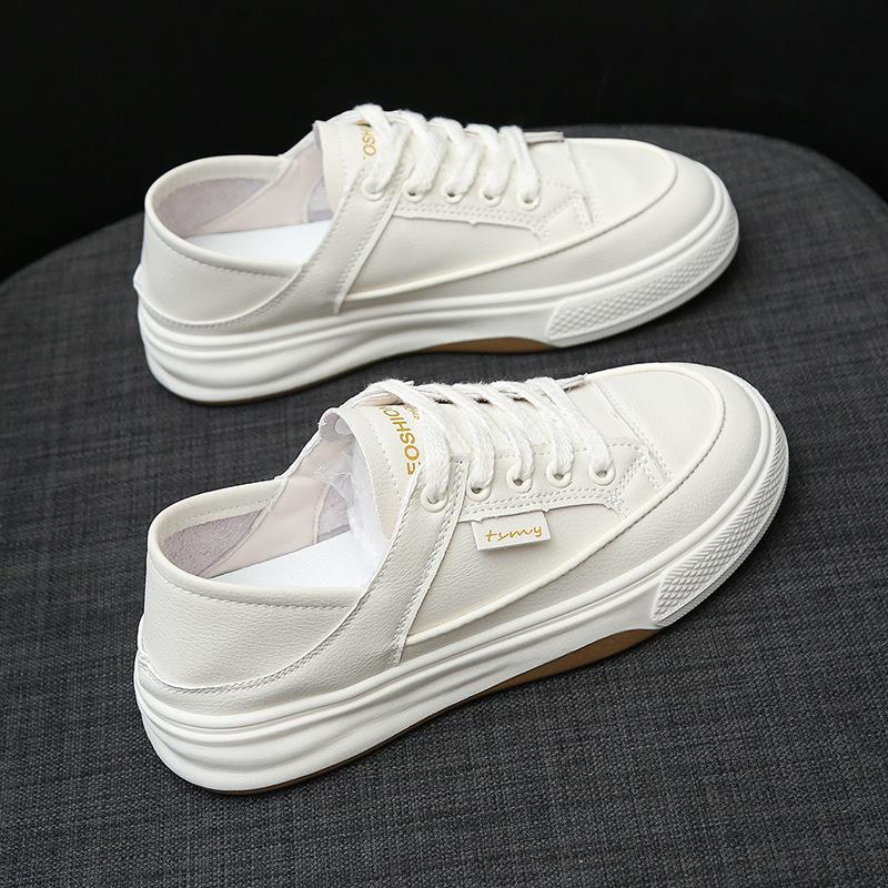 Popular lazy two wear little white shoes women's models 2025 summer new versatile flat-bottomed casual one-pedal board shoes super hot