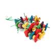 Parakeet Chewing Toy Multicolored Natural Wooden Blocks Toy for Macaws Pet BirdsString