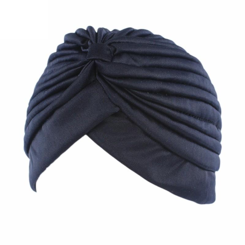 Stretchy Knot Twist Turban Bandanas Women Headscarf Bonnet Muslim Hijab Indian Hats Female Chemo Cap Adult Solid Color Head Wrap