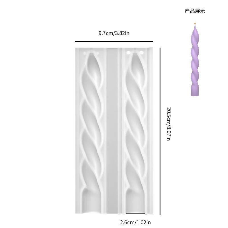 Romantic Spiral Long Pole Silicone Candle Mold DIY Geometry Round Church Candle Making Supplies Mould Handmade Gifts Home Decor