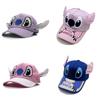 Czapka baseballowa Stitch dla dzieci z haftowanymi uszami dla ochrony przed słońcem i oddychalności