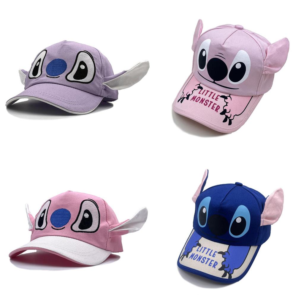 Czapka baseballowa Stitch dla dzieci z haftowanymi uszami dla ochrony przed słońcem i oddychalności