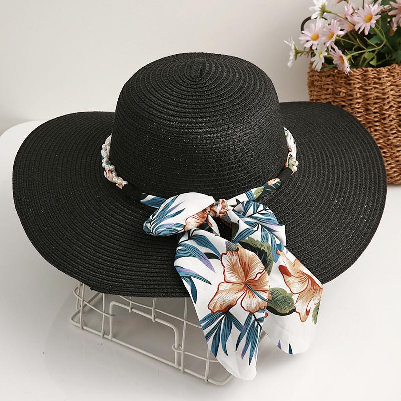 

Stylish Sun Protection Hat With Butterfly Knot And Foldable Design For Women Outdoor Beach Hat чорний