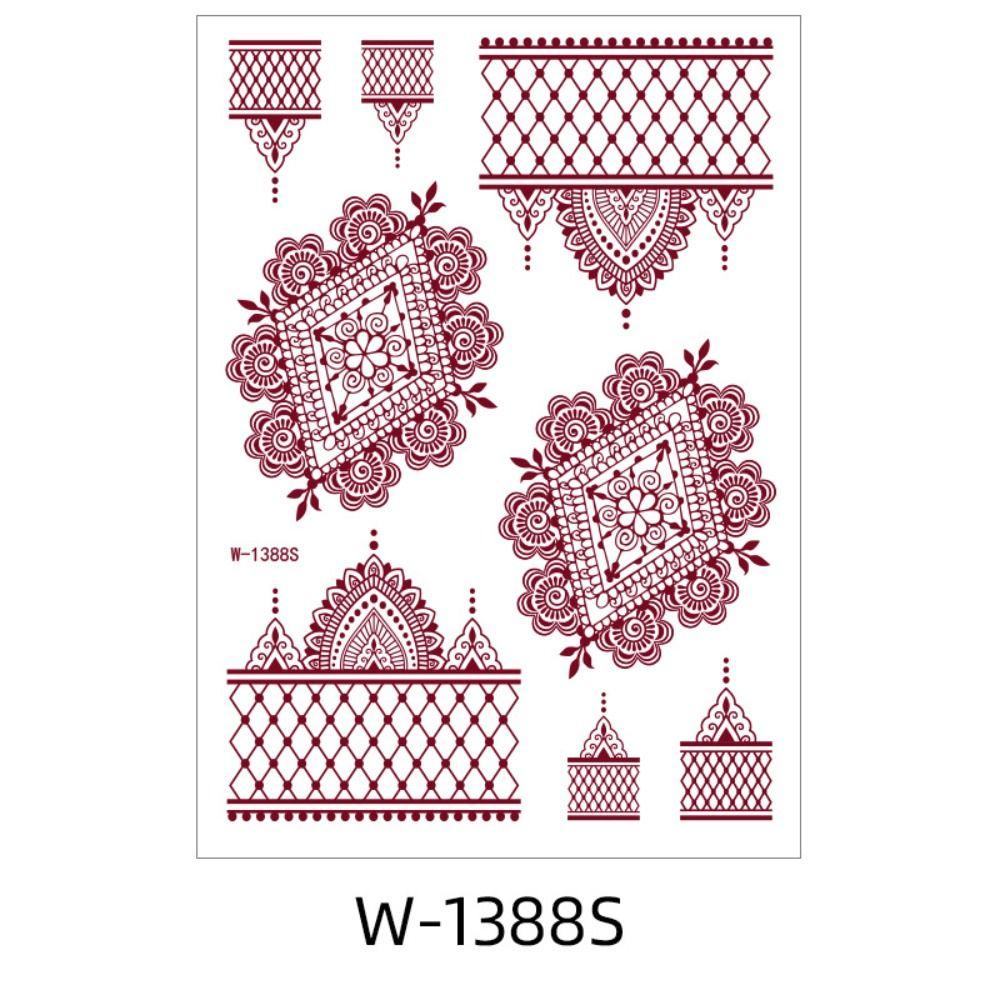 9pcs Indian Style Hand Tattoo Stickers Lace Hollow Temporary Tattoos Set Lace Fake Tattoos Thigh