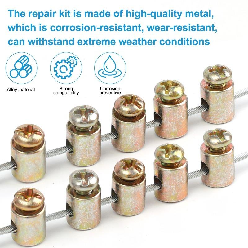Universal Motorcycle Clutch Brake Throttle Cable Nipple Screw Clamp Wire Stop Bolt For Scooter Dirt Bike ATV Steel Repair Kit