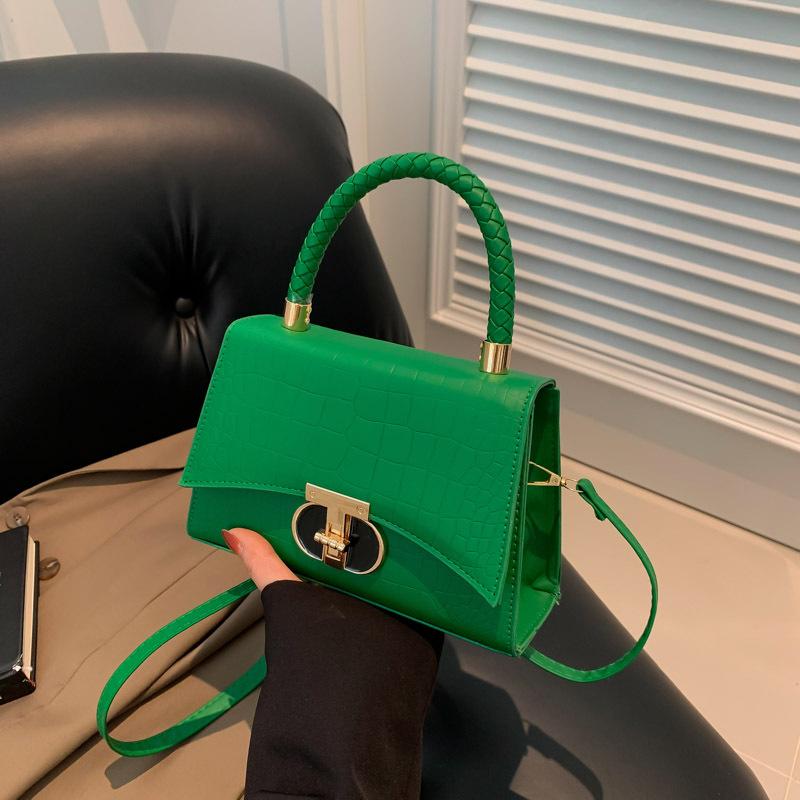 Locke Mode 2025 Winter Neu Kontrastfarben Schlicht Retro Messenger Schulter Tragbar Kleine Quadratische Damenhandtasche