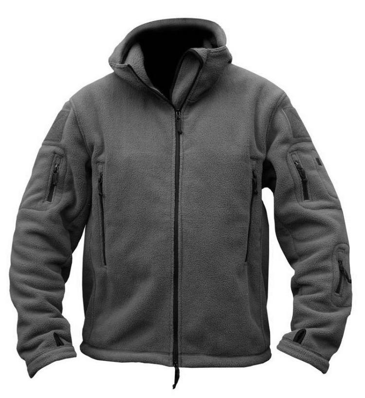 Men's Warm Tactical Fleece Hoodie Jacket Military Polar Thermal Outerwear for Hiking Outdoor