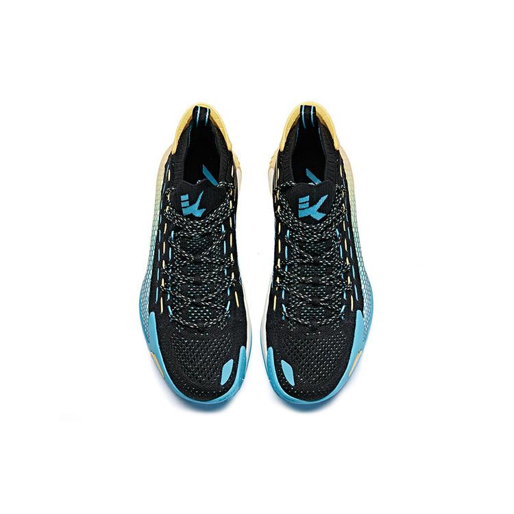 New Anta KT5 Thompson Cushioning Anti Slip And Wear Resistant Mid Top Performance Basketball Shoes Black Blue Yellow 112021102-2